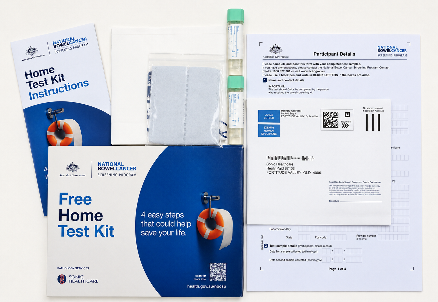 National Bowel Cancer Screening Program at-home test kit